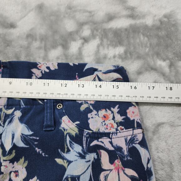 Terra & Sky Jeans Womens 0X (14W) Blue Floral Print High Rise Jegging Stretch - Picture 8 of 12